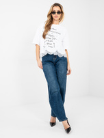 Biała bawełniana bluzka z koronką 