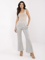 Szare melanżowe dresowe spodnie z broszkami