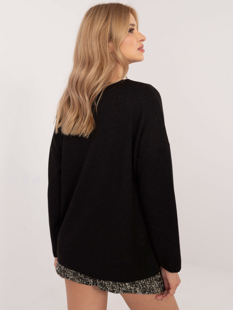 Hurt Czarny sweter oversize w jednolitym kolorze