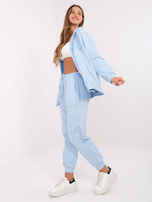 Jasnoniebieski komplet z rozpinaną bluzą