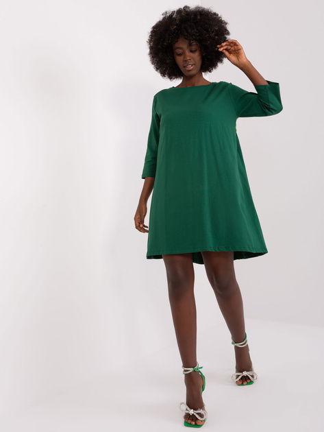 Hurt Ciemnozielona damska sukienka z koronką RUE PARIS