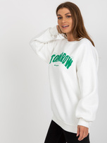 Hurtownia Ecru damska bluza bez kaptura z napisami 