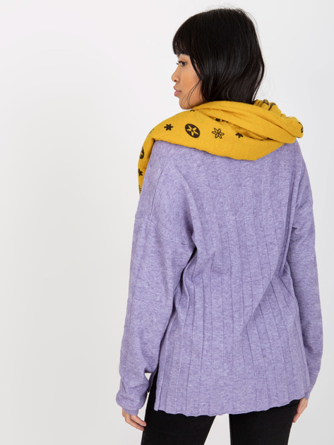 Hurtownia Żółty damski szal z nadrukiem