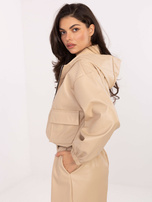 Beżowa krótka kurtka z ekoskóry RUE PARIS