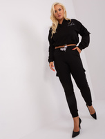 Hurt Czarny komplet plus size ze spodniami cargo 