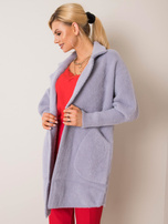 Szary płaszcz alpaka Nora