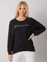 Schwarzer Damenpullover mit dem Aufdruck Newcastle RUE PARIS.