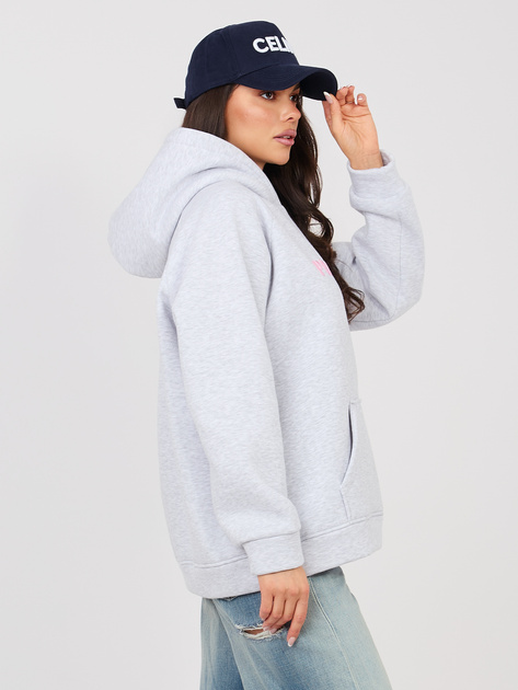 Jasnoszara dresowa bluza oversize z kapturem RUE PARIS