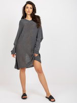 Hurt Ciemnoszara sukienka dzianinowa o kroju oversize