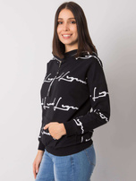 Schwarzer Plus-Size-Pullover mit Tasche Jossy.