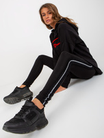 Hurt Czarne legginsy na co dzień z napisami po bokach