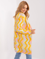 Hurtownia Żółty kardigan w geometryczne wzory 