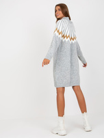 Hurtownia Szara melanżowa sukienka z dzianiny przed kolano RUE PARIS 