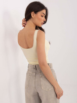 Jasnożółty krótki top na ramiączkach  