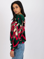 Zielono-różowa bluzka we wzory Emma 