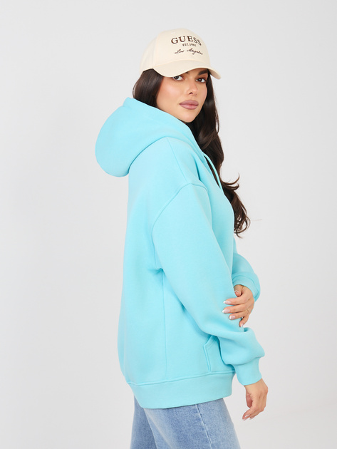 Turkusowa rozpinana bluza basic z ociepleniem