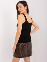 Hurtownia Czarny dwuczęściowy komplet w warkocze