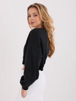 Czarna krótka bluza oversize z nadrukiem