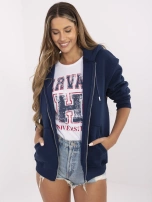 Granatowa rozpinana bluza basic z ociepleniem