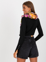 Hurt Brązowo-fioletowa bawełniana chusta we wzory 