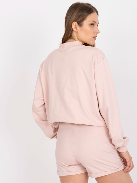 Jasnoróżowe dresowe szorty basic z wysokim stanem