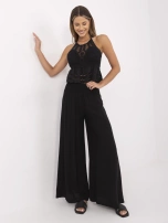 Czarne letnie spodnie bez zapięcia 