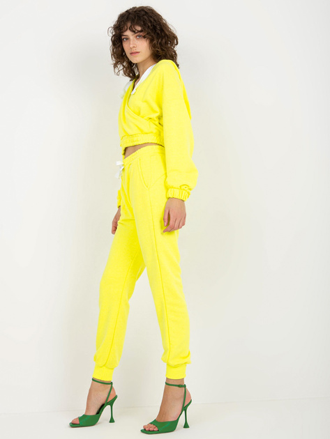 Hurt Fluo żółty dresowy komplet basic z krótką bluzą