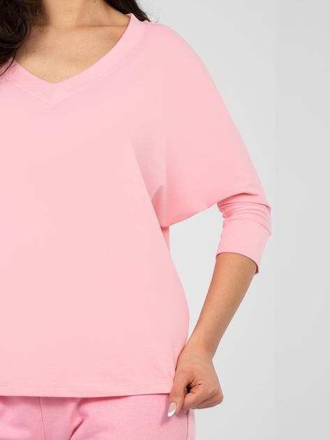 Pastelowa różowa bluzka basic o kroju oversize RUE PARIS