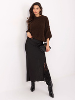 Black satin skirt with lace RUE PARIS.