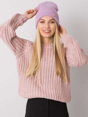 Helle lila Strickmütze Beanie RUE PARIS.