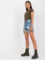 Hurtownia Khaki t-shirt basic z okrągłym dekoltem