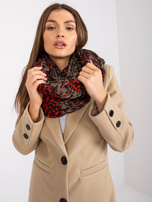 Beżowo-pomarańczowy komin z nadrukiem 