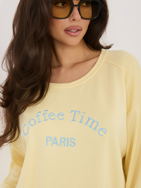 Jasnożółta damska bluza o kroju oversize RUE PARIS