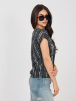 Czarna bluzka z krótkim rękawem SUBLEVEL 