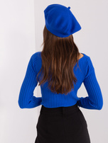 Hurt Kobaltowy jednokolorowy beret damski