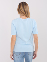 Light blue sweater made of soft knit.
