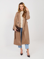 Beżowa damska koszula z dłuższym tyłem