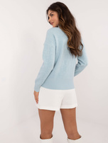 Hurt Jasnoniebieski damski sweter z długim rękawem i półgolfem