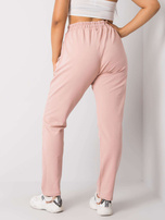 Brudnoróżowe spodnie dresowe plus size z nadrukiem Abelia
