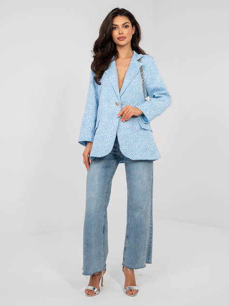 Jasnoniebieska marynarka z fakturowej tkaniny RUE PARIS