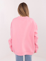 Pastelowa różowa bluza oversize bez kaptura RUE PARIS 