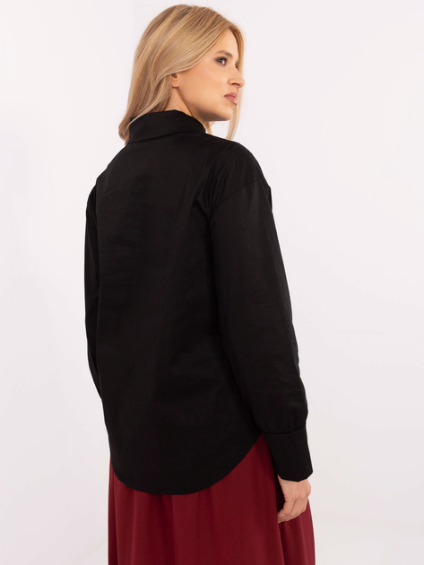Hurt Czarna klasyczna koszula damska z kołnierzykiem