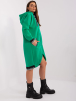 Hurtownia Zielona długa bluza rozpinana z kapturem