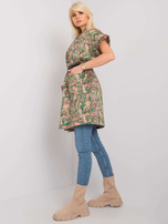 Zielony płaszcz z krótkim rękawem Sonja