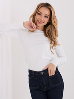 Ecru damski longsleeve basic z bawełny 