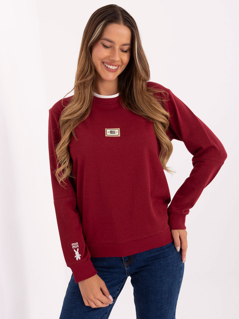 Bordowa damska bluza z naszywką
