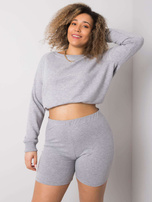 Graue Plus-Size-Shorts aus Baumwolle Alessia.