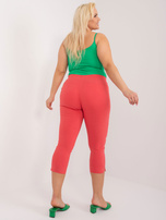 Hurt Koralowe spodnie 3/4 plus size bez zapięcia