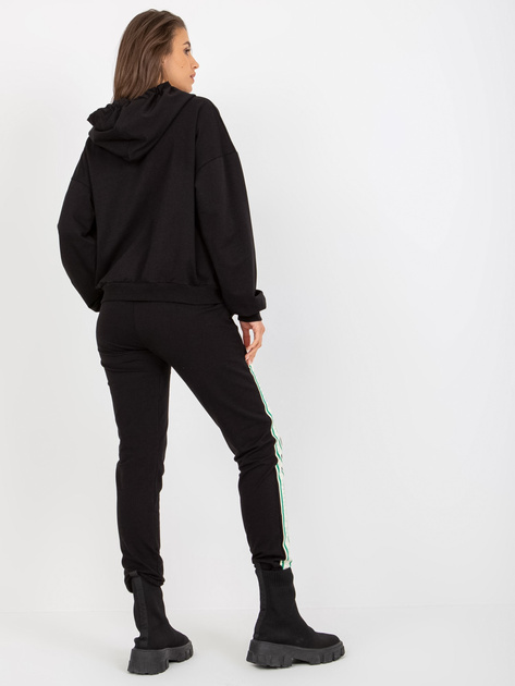 Hurt Czarny bawełniany komplet casualowy z bluzą z kapturem