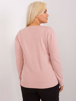 Hurt Jasnoróżowy damski sweter plus size z guzikami